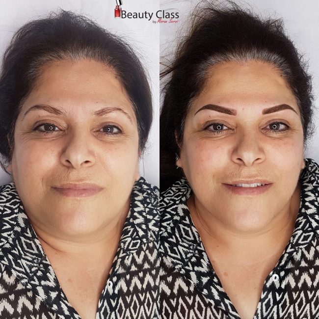 גבות לפני ואחרי ביוטי קלאס