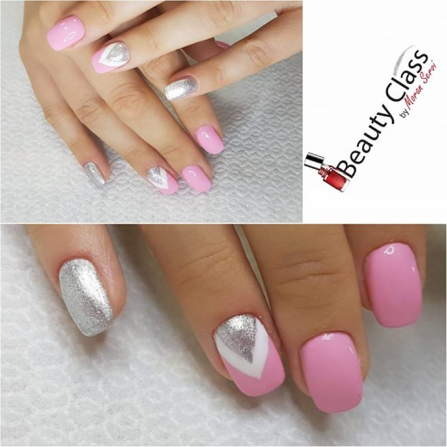 בניית ציפורניים צבעים ורוד אפור